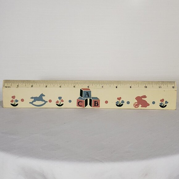 Vintage Other - Vintage Nursery Wall Decor 1980's Bunny Rocking Horse Cottagecore ruler